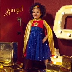 Déguisement - Robe et cape Super Girl 3/4 ans