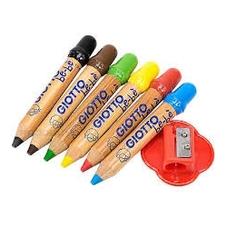 Giotto 6 crayons + taille crayon