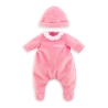 Vêtement pyjama rose et bonnet bébé 36 cm