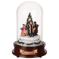 Sapin musical, lumineux et chanteurs sous cloche