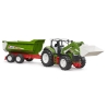 Tracteur avec chargeur avant et remorque basculante