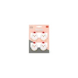 Set de 4 clips de fermeture pour sachets - Poule