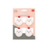 Set de 4 clips de fermeture pour sachets - Poule