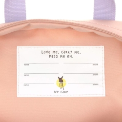 Little Gang - Mini sac à dos carré Cerise pêche