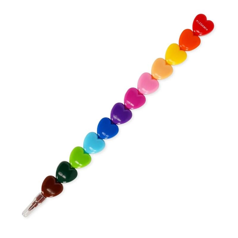 12 Crayons de couleur empilables - Love
