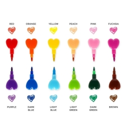 12 Crayons de couleur empilables - Love