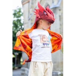 Déguisement - Cape tunique dragon rouge 5/6  ans
