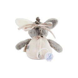 Mini peluche musicale Ane rose clair