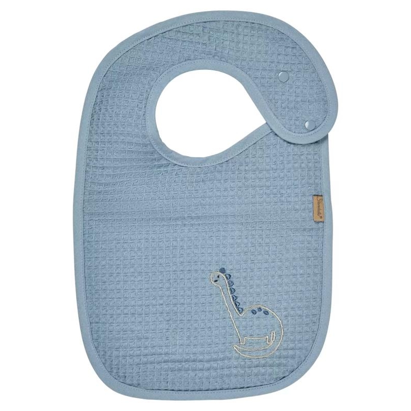 Bavoir imperméable Dino bleu