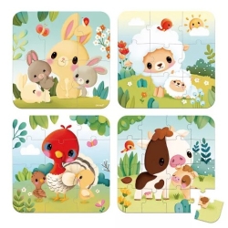 Puzzle 6/9/12/16 pièces - Les animaux de la ferme