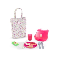 Grand coffret repas pour poupon 36/42cm rose