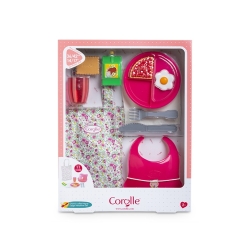 Grand coffret repas pour poupon 36/42cm rose