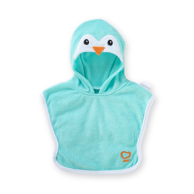 Vêtement cape de bain pingouin bb 30 cm