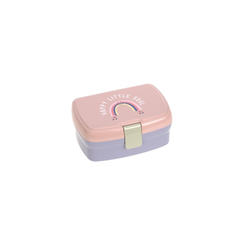 Boite à tartines - Arc en ciel Rose