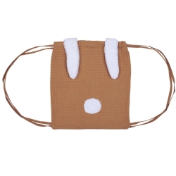 Sac à dos lapin en nid d'abeille - noisette