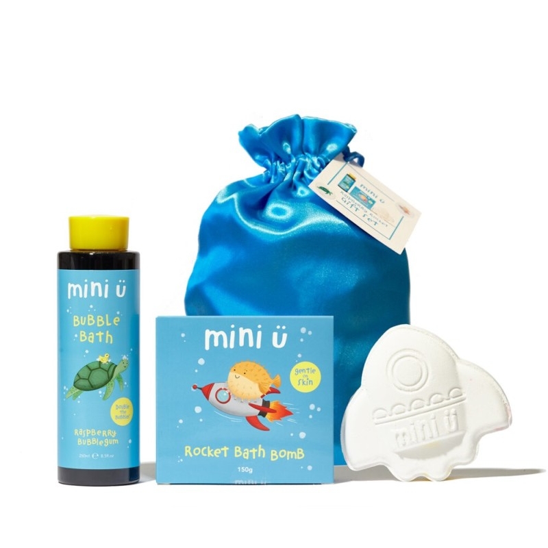 Mini ü - Coffret bombe de bain fusée et bain moussant bubblegum