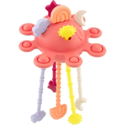 Hochet lune sensorielle rouge brique