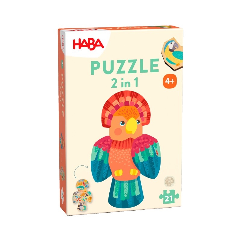 PROMO Puzzle en bois 2 en 1 - Perroquet