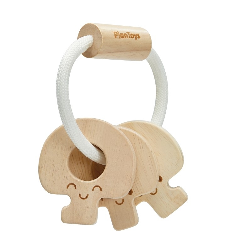 Hochet clés bois naturel