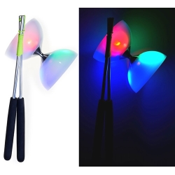 Set de diabolo éclairage led avec baguettes alu