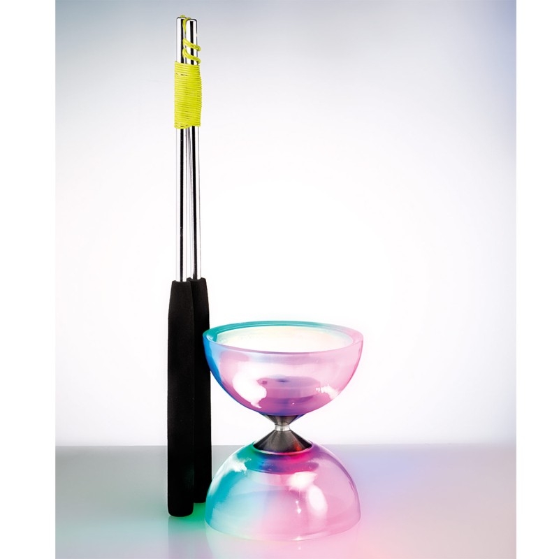 Set de diabolo éclairage led avec baguettes alu