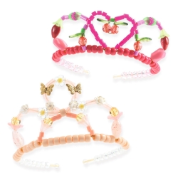 Perles fantaisies - Duo de tiares rose