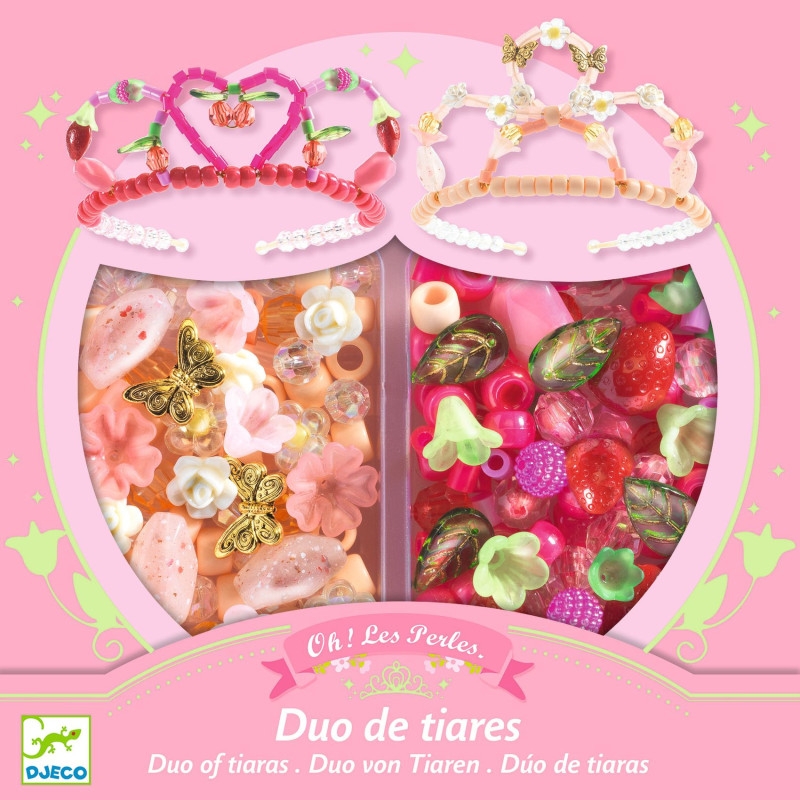 Perles fantaisies - Duo de tiares rose