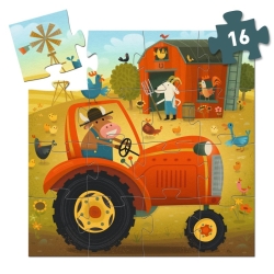 Puzzle silhouette 16 pièces - Le tracteur