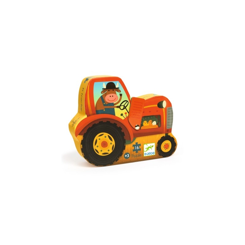 Puzzle silhouette 16 pièces - Le tracteur