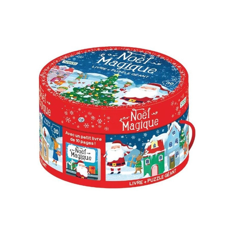 Puzzle géant 30 pcs et livre - Noël magique