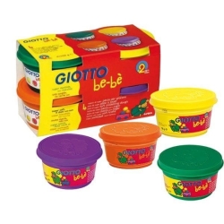 Giotto - Pâte à modeler vert/orange/jaune/violet
