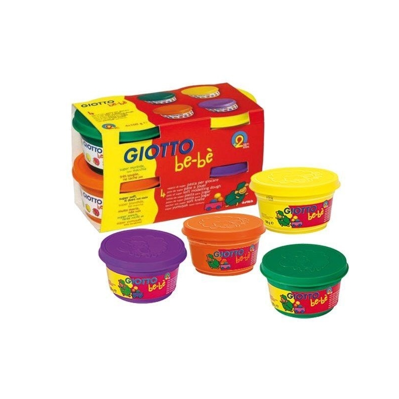 Giotto - Pâte à modeler vert/orange/jaune/violet