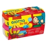 Giotto - Pâte à modeler jaune/vert/orange/rose