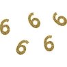 50 confettis à paillettes dorés - Chiffre 6