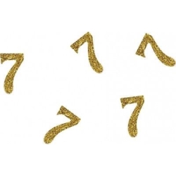 50 confettis à paillettes dorés - Chiffre 7