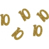 50 confettis à paillettes dorés - Chiffre 10