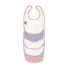 Pack de 5 bavoirs - Happy Fruits pêche/lilas