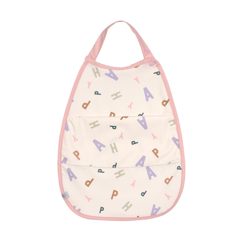 Grand bavoir avec poche - Happy Fruits pêche