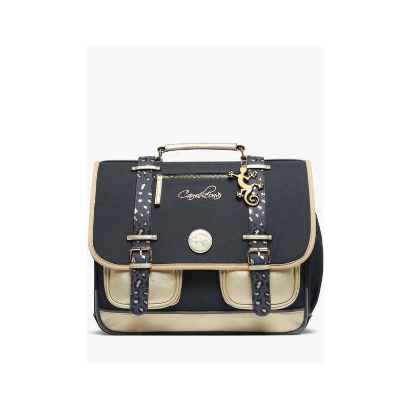 Grand cartable 41 cm - Navy gold léopard