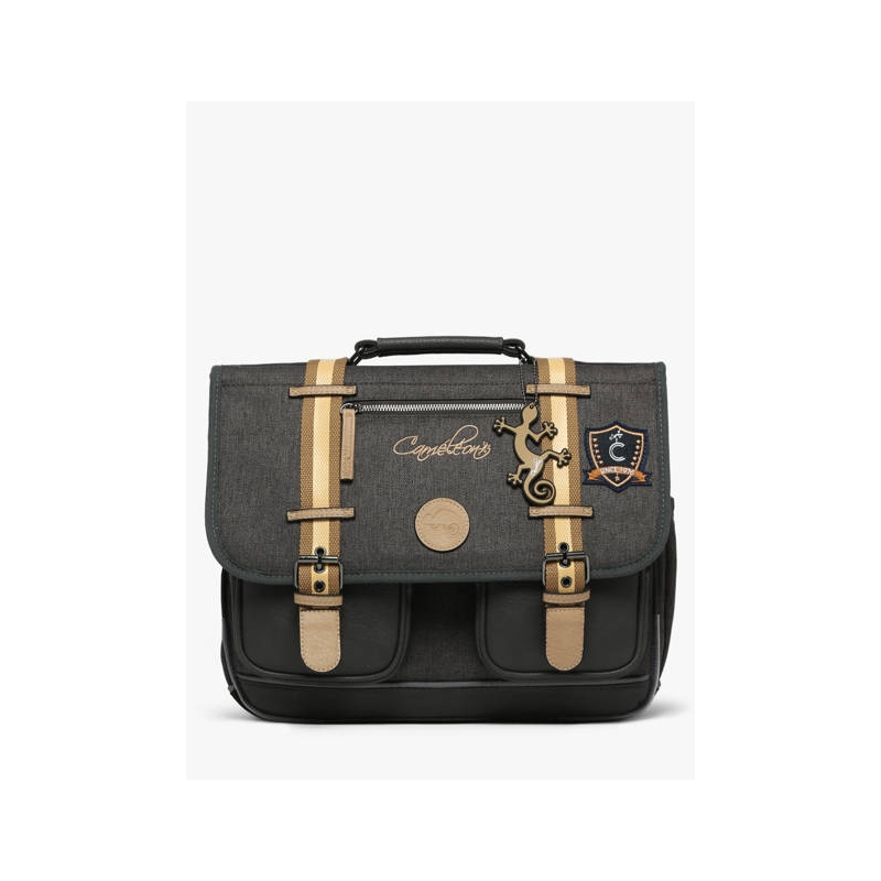 Cartable moyen 38 cm - Grey badges