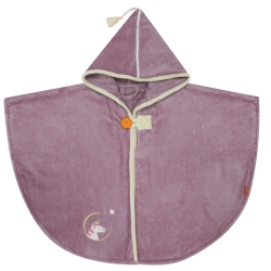 Cape de bain velours - Licorne parme