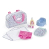 Coffret d'accessoires à langer floral pour poupon