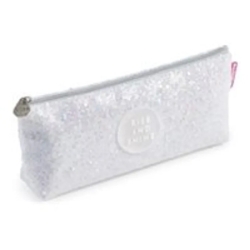 Trousse paillettée blanche