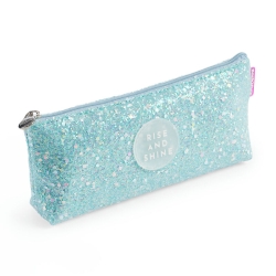 Trousse paillettée bleue