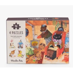 Puzzle 4 x 12 pièces - Les Minouchkas Une belle journée