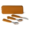 Citron - Ensemble de couverts en silicone avec pochette en silicone Tigre