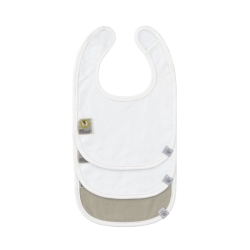 Pack de 3 bavoirs - Happy Fruits kaki clair