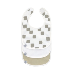Pack de 3 bavoirs - Happy Fruits kaki clair