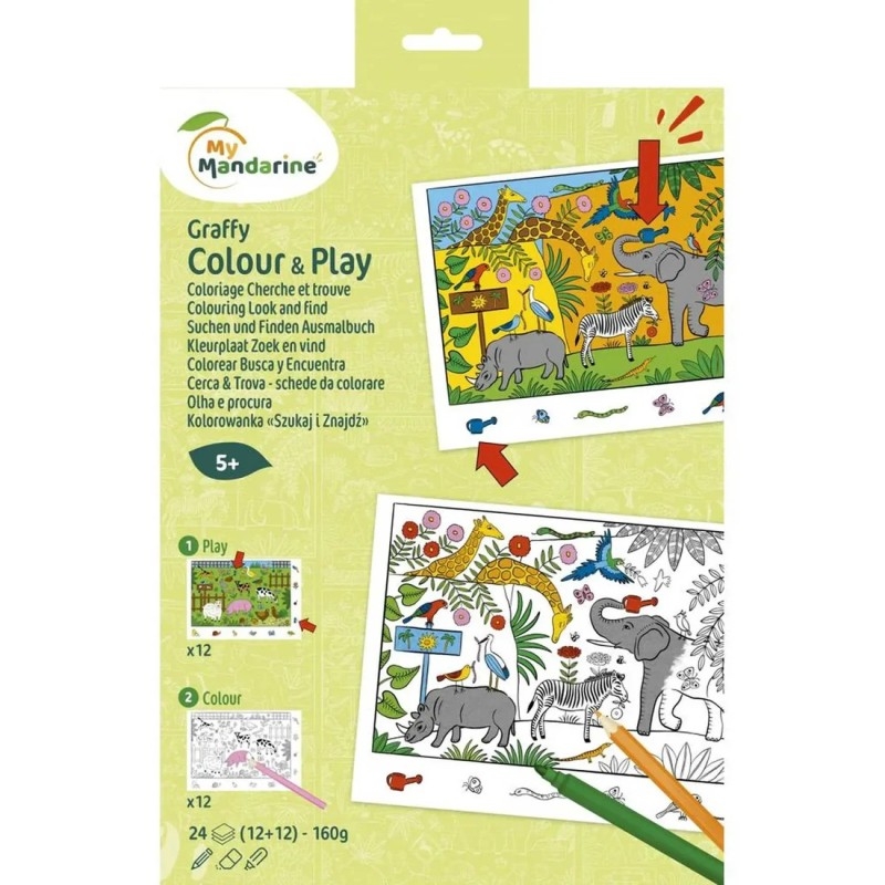 Graffy colour and play - Cherche et trouve Zoo