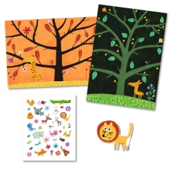Créer avec des stickers - Chat perché